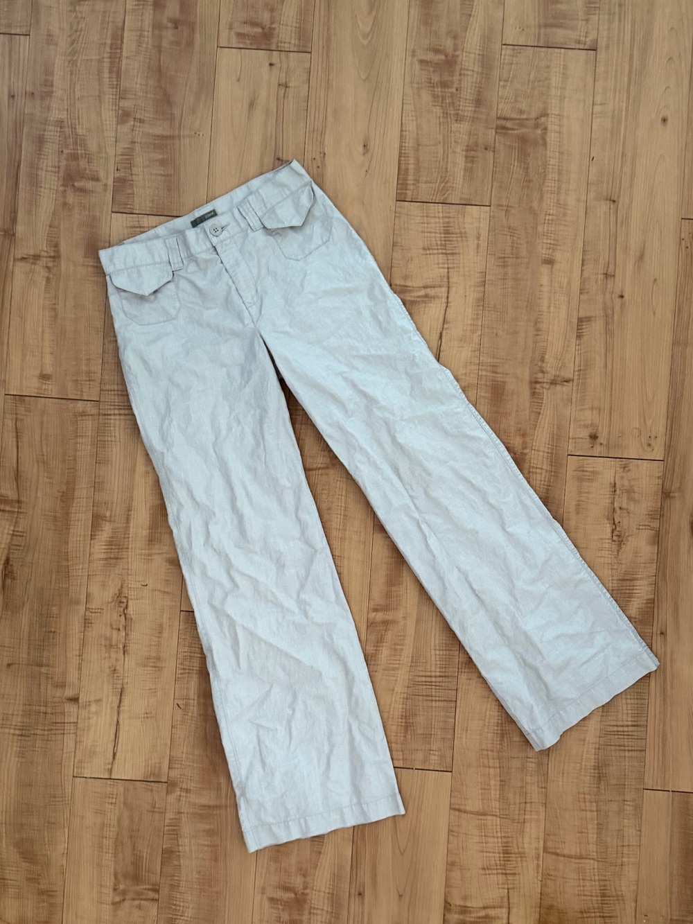 Vintage Y2K J. Crew Beige Wide Leg Pants size 2